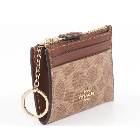 Coach Women's Mini ID Skinny in Signature Canvas Dark Brown One Size NWT - Picture 3 of 12